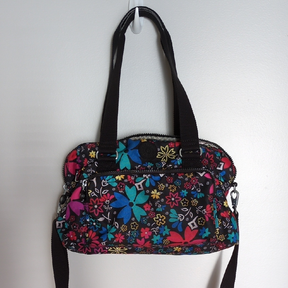 Kipling Foral Black Bag - Handbag Or Crossbody